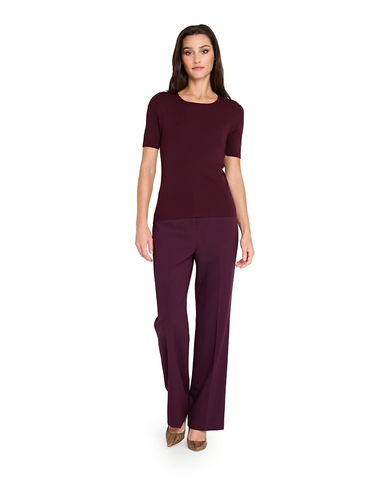 Tahari Asl Women's Petites Short Sleeve Sweater T-Shirt