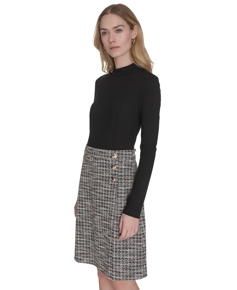 Eliza J Petite Mock Neck Dress