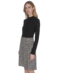 Eliza J Petite Mock Neck Dress