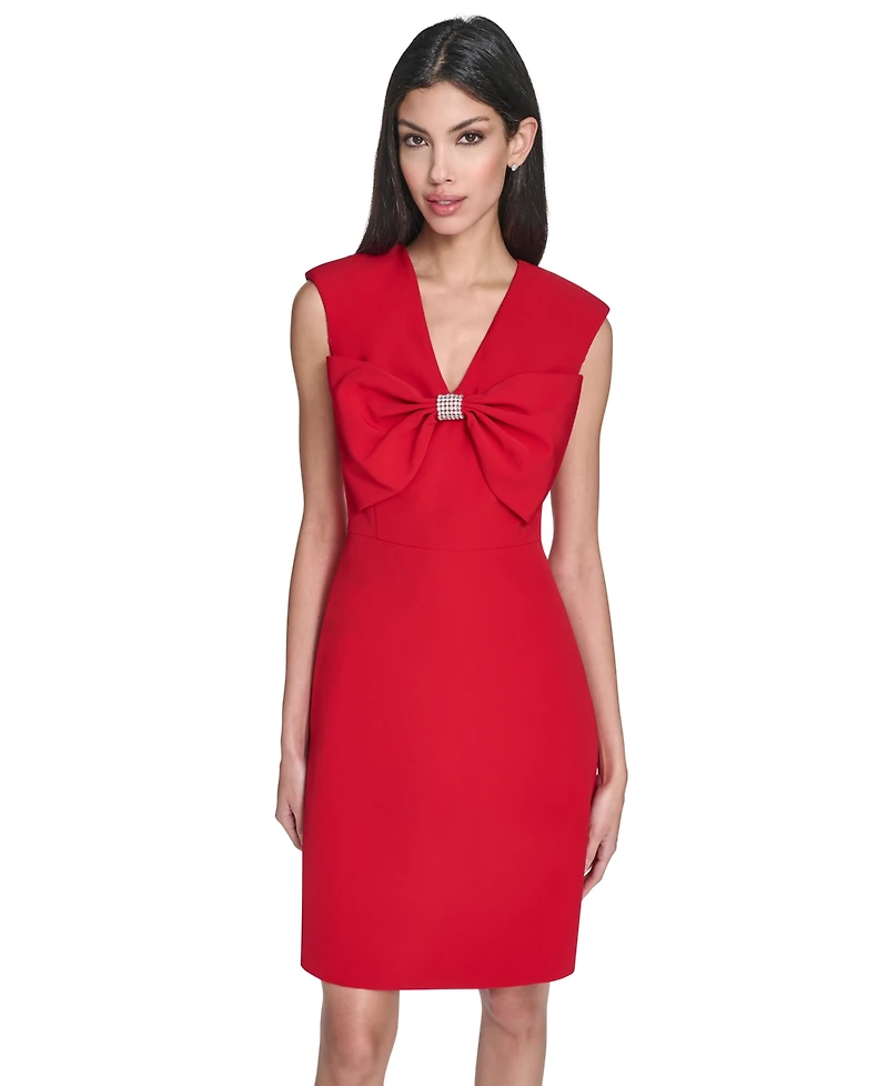 Eliza J Petite Bow Front Fit and Flare Dress