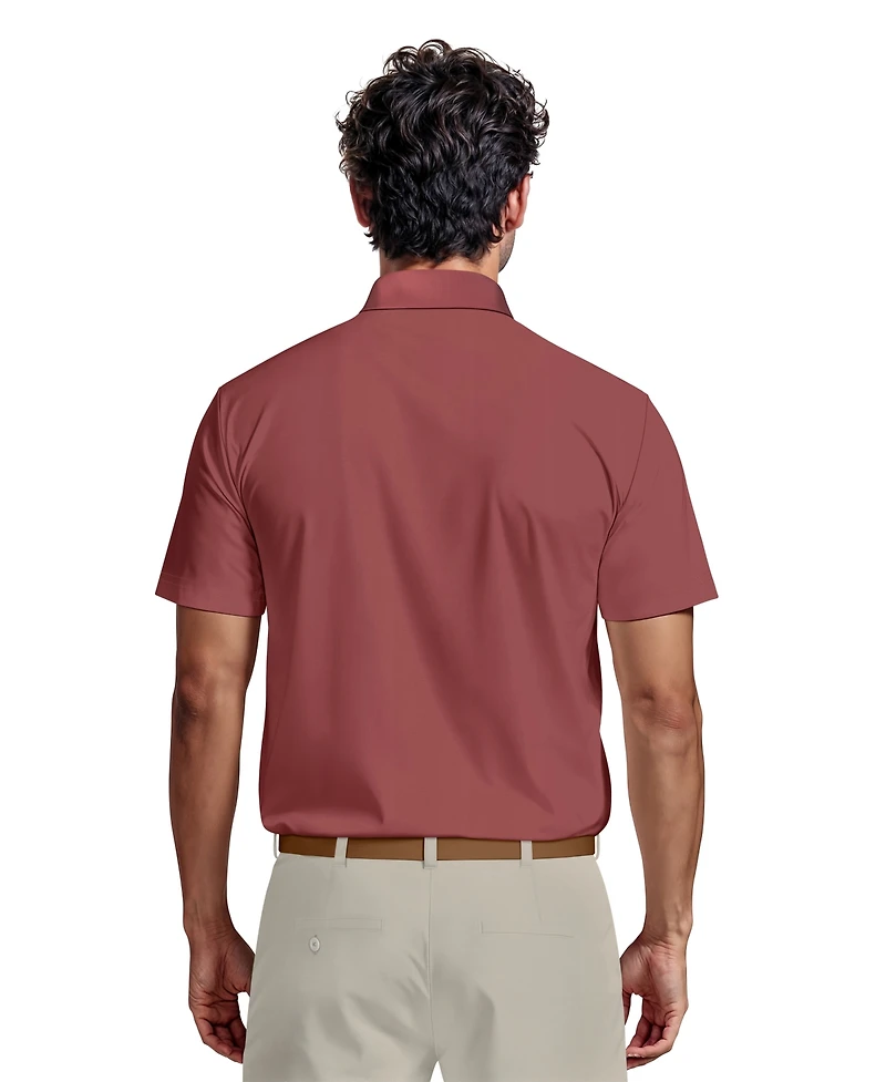 Pga Tour Men's Airflux Regular-Fit Mesh Performance Golf Polo Shirt