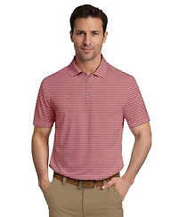 Pga Tour Men's Heathered Stripe Golf Polo Shirt
