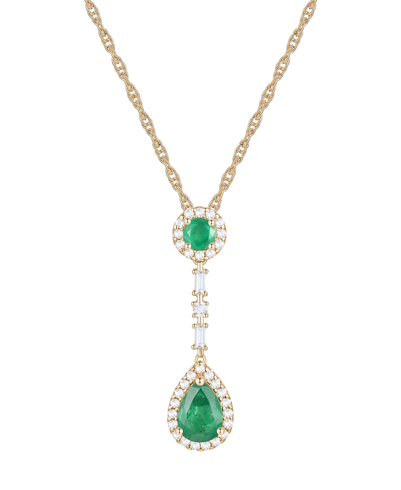 Macy's Ruby (1-1/6 ct. t.w.) and Diamond (1/4 18" Lariat Necklace 14k Gold
