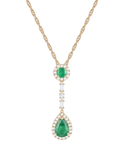 Macy's Ruby (1-1/6 ct. t.w.) and Diamond (1/4 18" Lariat Necklace 14k Gold