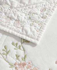 Laura Ashley Floral Embroidery Cotton 3-Pc. Quilt Set, Full/Queen