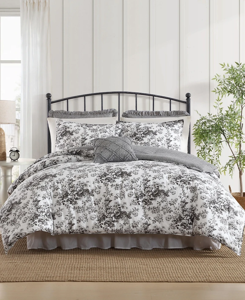Laura Ashley Toile Delight Cotton 7-Pc. Comforter Bonus Set
