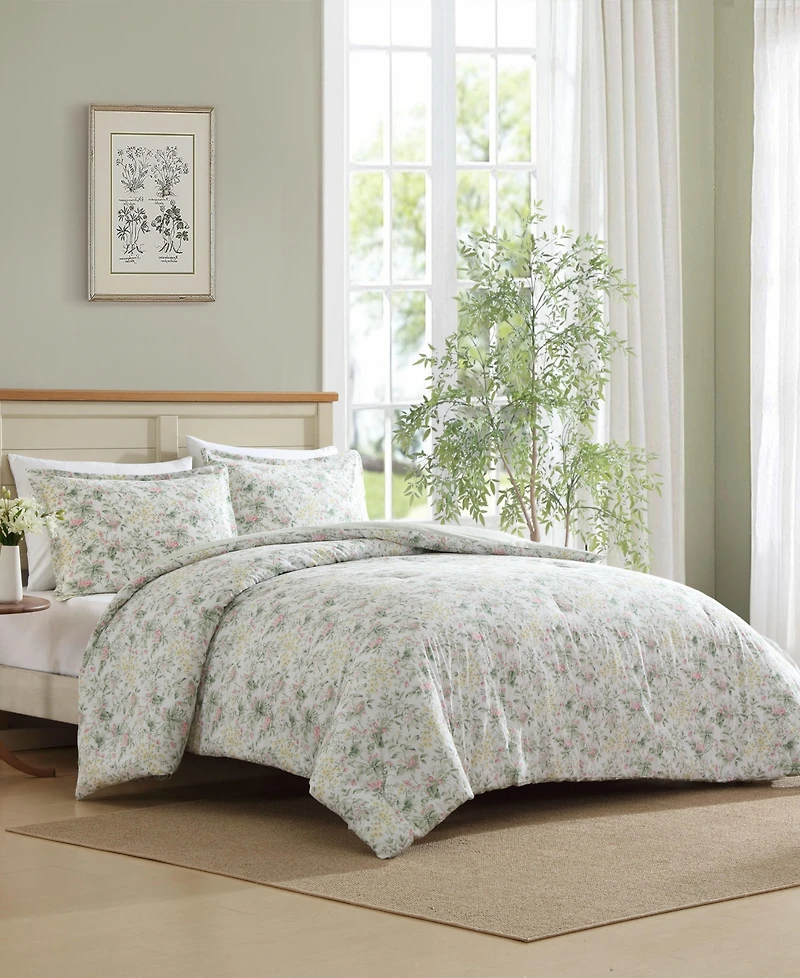 Laura Ashley Bramble Floral Cotton 2-Pc. Comforter Set, Twin
