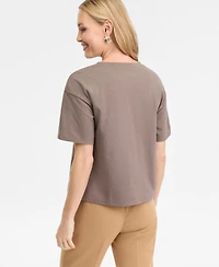 I.n.c. International Concepts Women's Cotton Embellished Tee, Macy's Exclusive