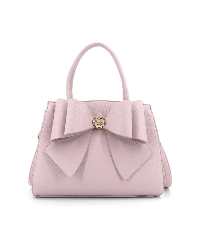 Like Dreams Park Double Bowtie Zipper Satchel Bag
