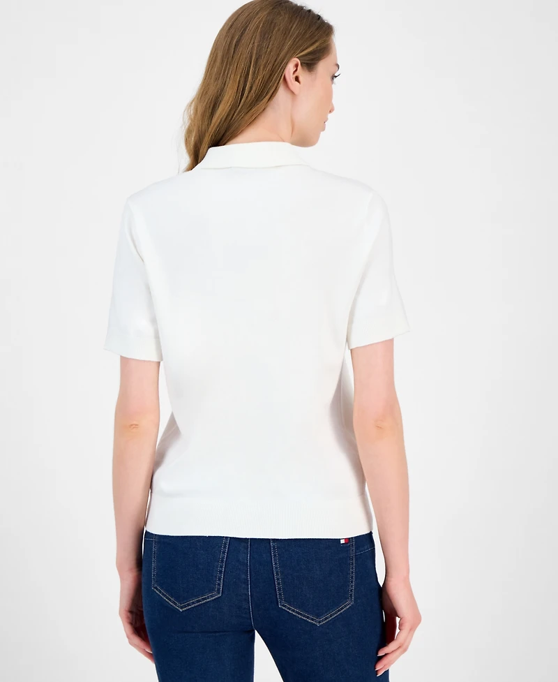 Tommy Hilfiger Women's Embellished Polo Sweater