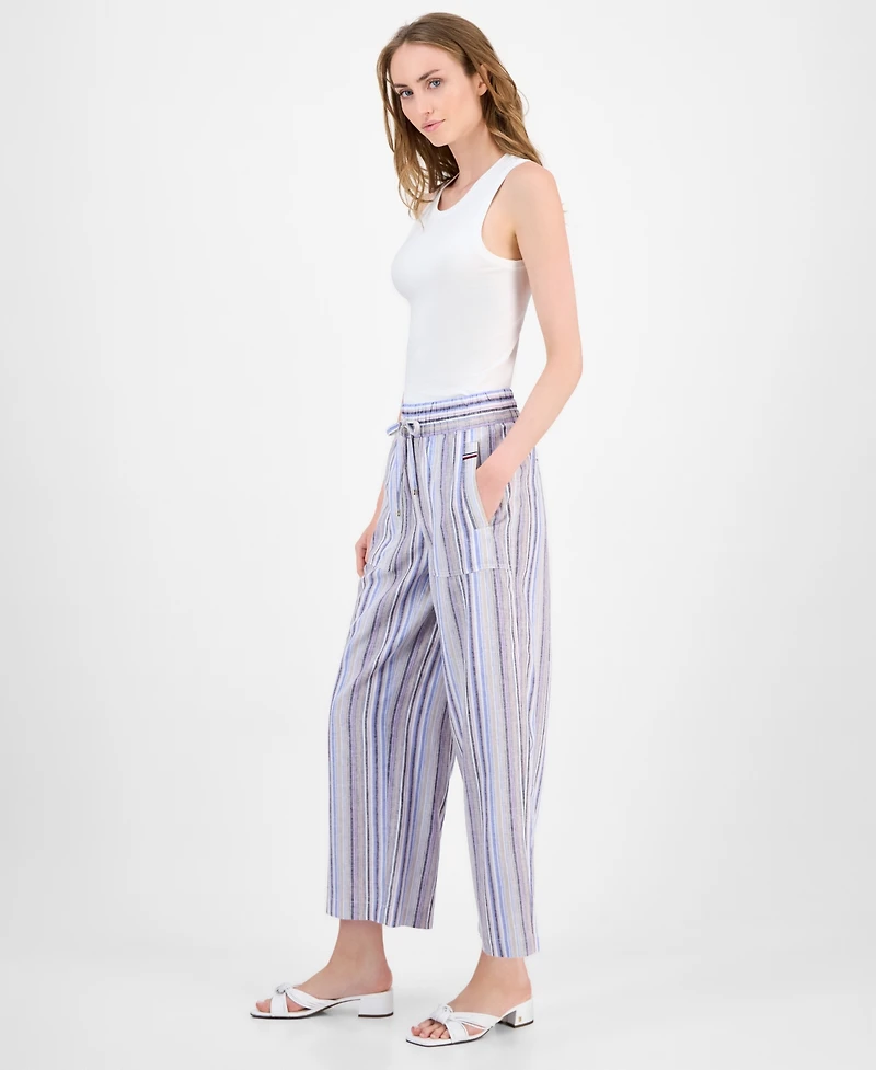 Tommy Hilfiger Women's Striped Drawstring-Waist Pants