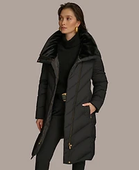 Donna Karan New York Women's Stretch Zip Closure Coat