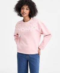On 34th Women's Embellished Crewneck Sweatshirt, Macy's Exclusive