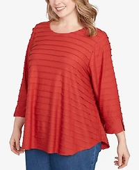 Ruby Rd. Plus Scalloped Jacquard Knit Top