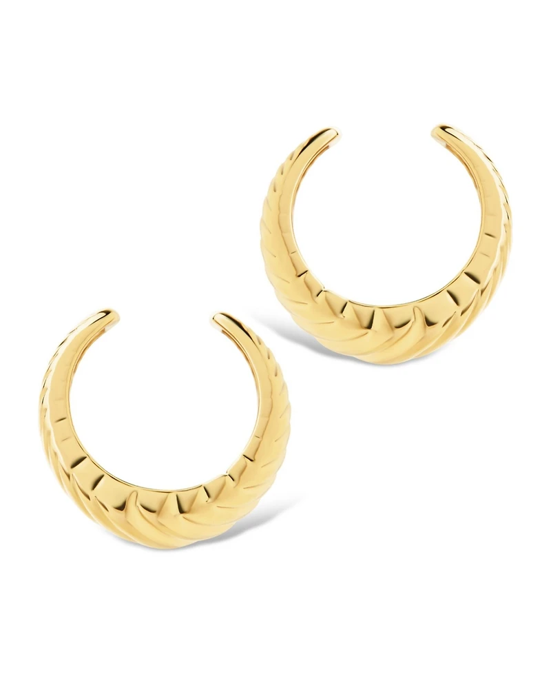Sterling Forever Beth Twisted Croissant Ear Cuff Earrings