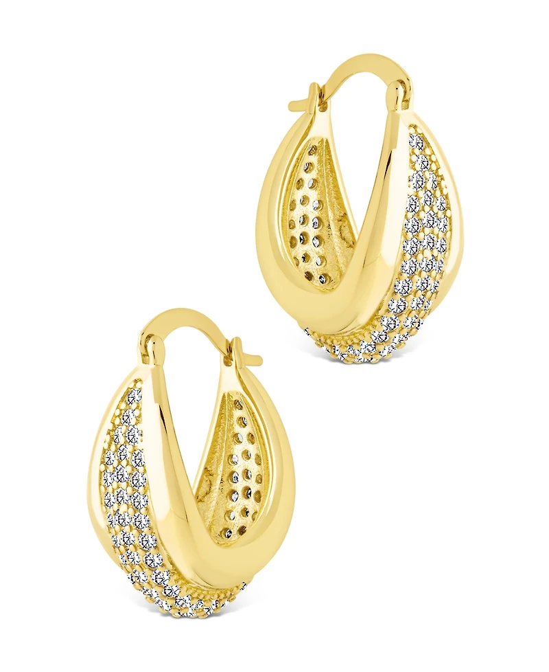 Sterling Forever Philina Cubic Zirconia Hoop Earrings