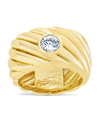 Sterling Forever Blythe Woven Cubic Zirconia Ring