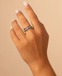 Sterling Forever Edda Linked Stacking Ring Set