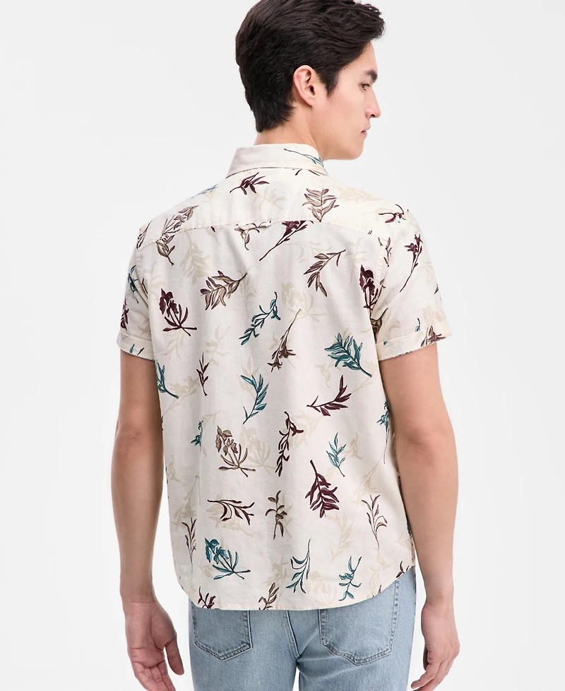 Sun + Stone Men's Orion Leaf Short-Sleeve Button-Up Shirt, Macy's Exclusive