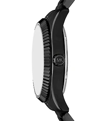 Michael Kors Men's Lexington Automatic Black Ip Stainless Steel Watch, 45mm