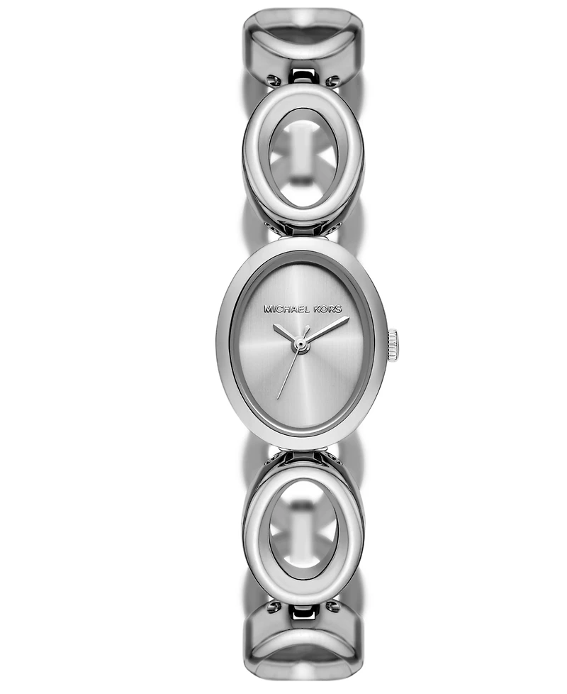 Michael Kors Women's Maude Three-Hand Silver-Tone Stainless Steel Watch, 22mm