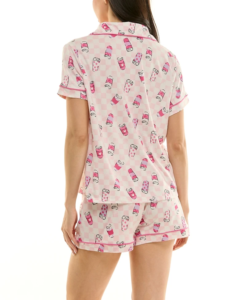 Derek Heart Women's Printed Top and Shorts Set