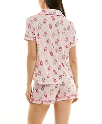 Derek Heart Women's Printed Top and Shorts Set