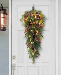Puleo 28" Pre-Lit Artificial Adorned Banister Swag