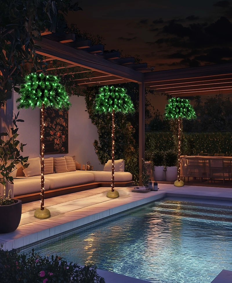 Puleo 6' Pre-Lit Artificial Palm Tree