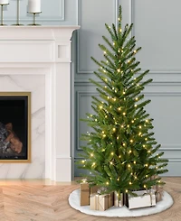 Puleo 4.5' Pre-Lit Artificial Mountain View Spruce Tree