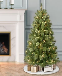 Puleo 4.5' Pre-Lit Artificial Teton Pine Tree with Led Lights