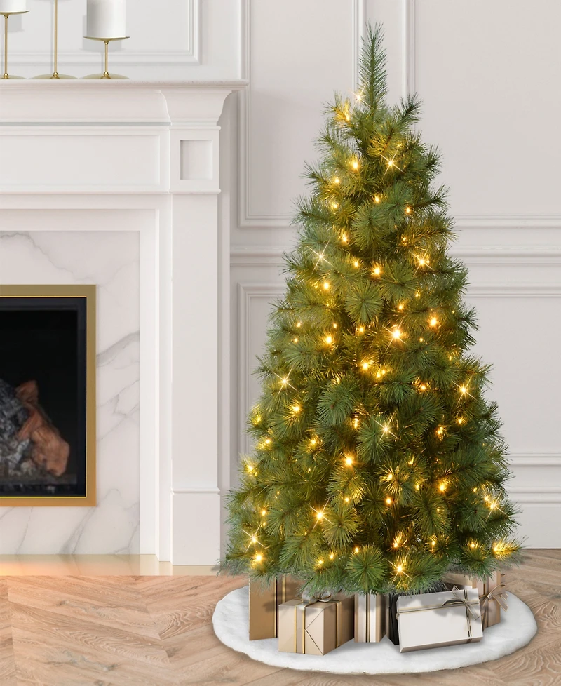 Puleo 4.5' Pre-Lit Artificial Wyoming Pine Tree with Multi-Function Led Lights