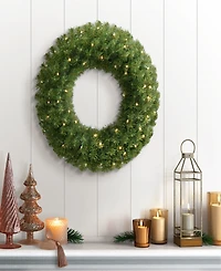 Puleo 24" Pre-Lit Artificial Christmas Wreath