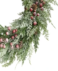 Puleo 24" Pre-Lit Artificial Flocked Wreath