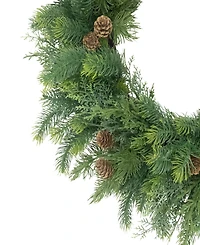 Puleo 24" Artificial Christmas Wreath with Pinecones