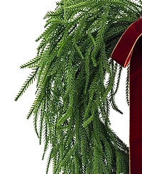 Puleo 22" Artificial Norfolk Pine Wreath with Bow