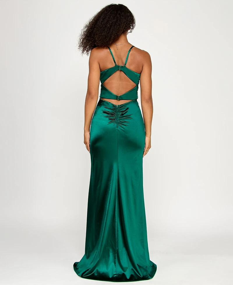 Emerald Sundae Juniors' Corset-Front Cutout-Back Gown, Created for Macy's
