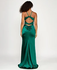Emerald Sundae Juniors' Corset-Front Cutout-Back Gown, Created for Macy's