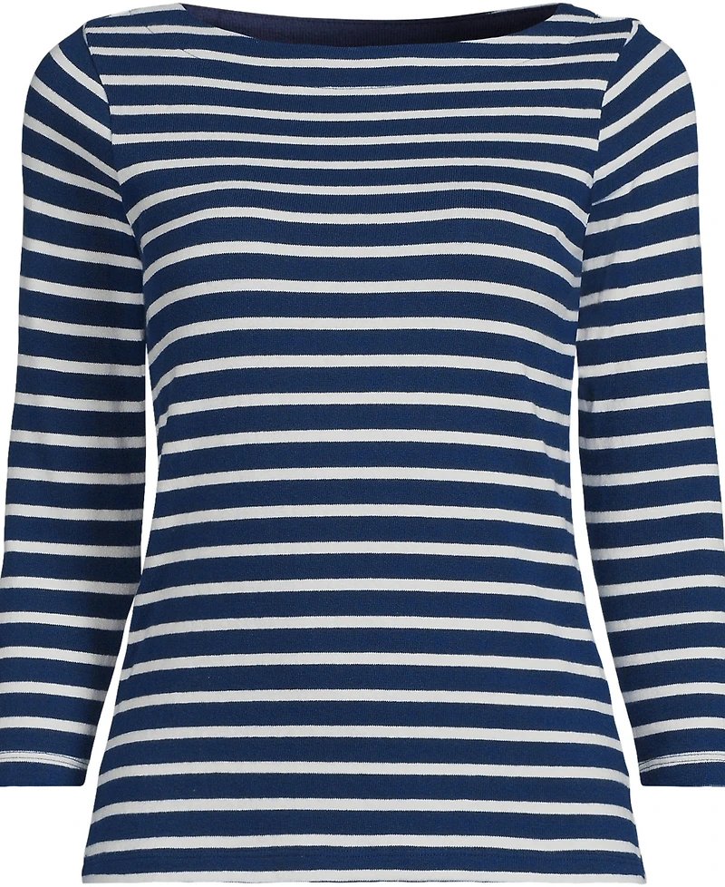 Lands' End Women's Mariner Jersey Boatneck Top