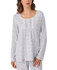 Eileen West Women's Brushed Cotton Jersey Long Sleeve Pajama Set