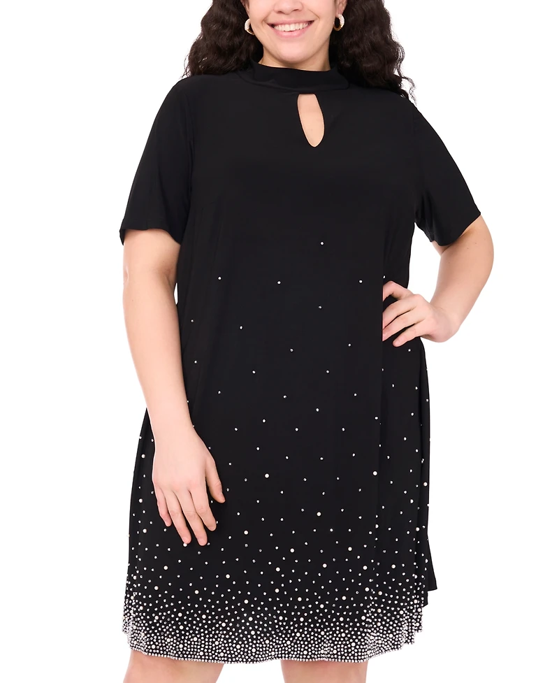 Msk Plus Short Sleeves A-Line Dress