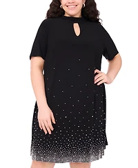 Msk Plus Short Sleeves A-Line Dress