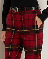 Lauren Ralph Petite Checked Mid Rise Cropped Pants