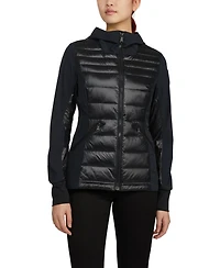 Pajar Women's Cressy Mixed Media Channel Quilted Stretch Puffer