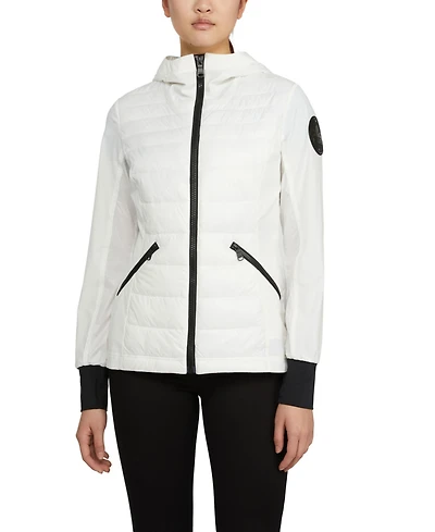 Pajar Women's Cressy Mixed Media Channel Quilted Stretch Puffer