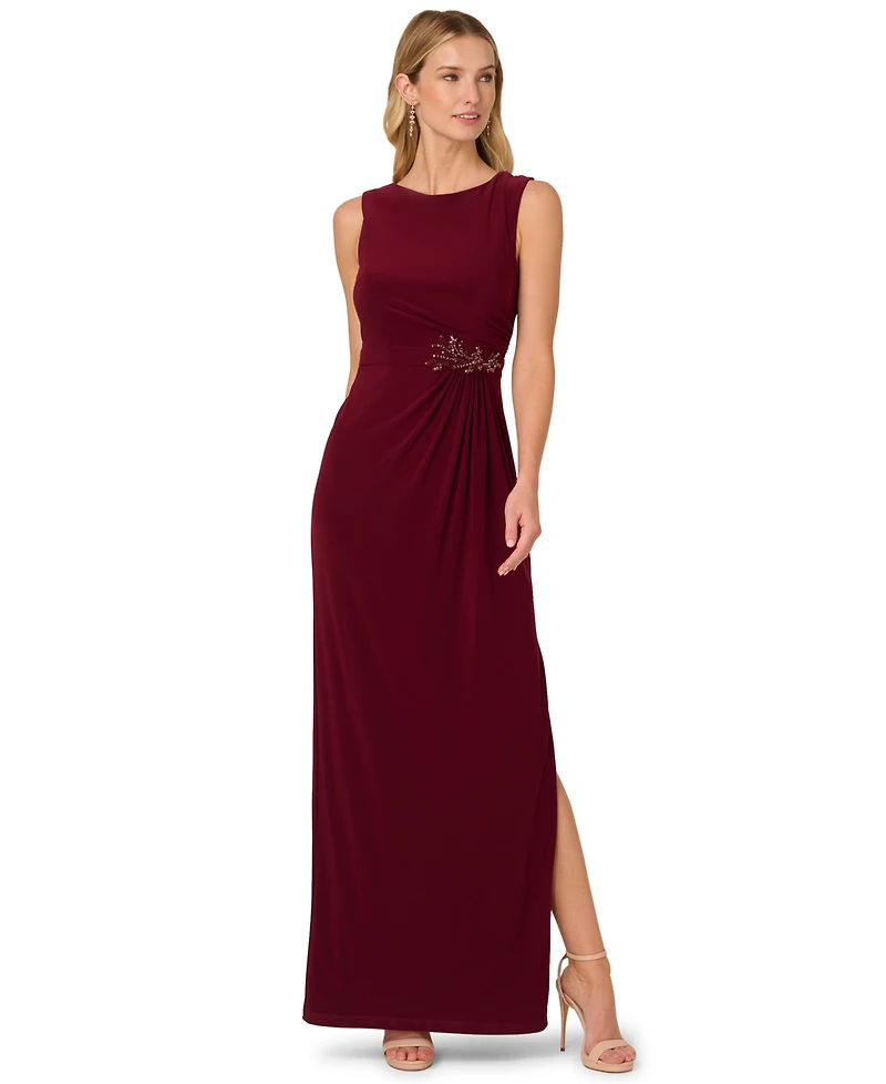 Adrianna Papell Women's Embellished Back Zipper Maxi Gown