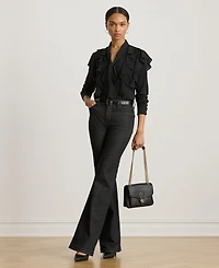Lauren Ralph Women's Ruffle Detail Tie-Neck Blouse