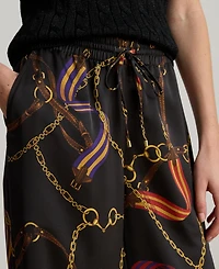 Lauren Ralph Women's Belting Print Wide Leg Pants