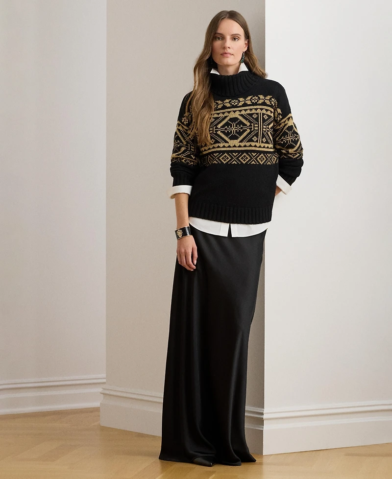 Lauren Ralph Women's Fair Isle Turtle Neck Sweater
