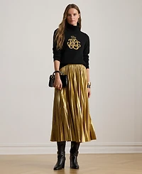 Lauren Ralph Women's Logo Detail Turtle Neck Sweater